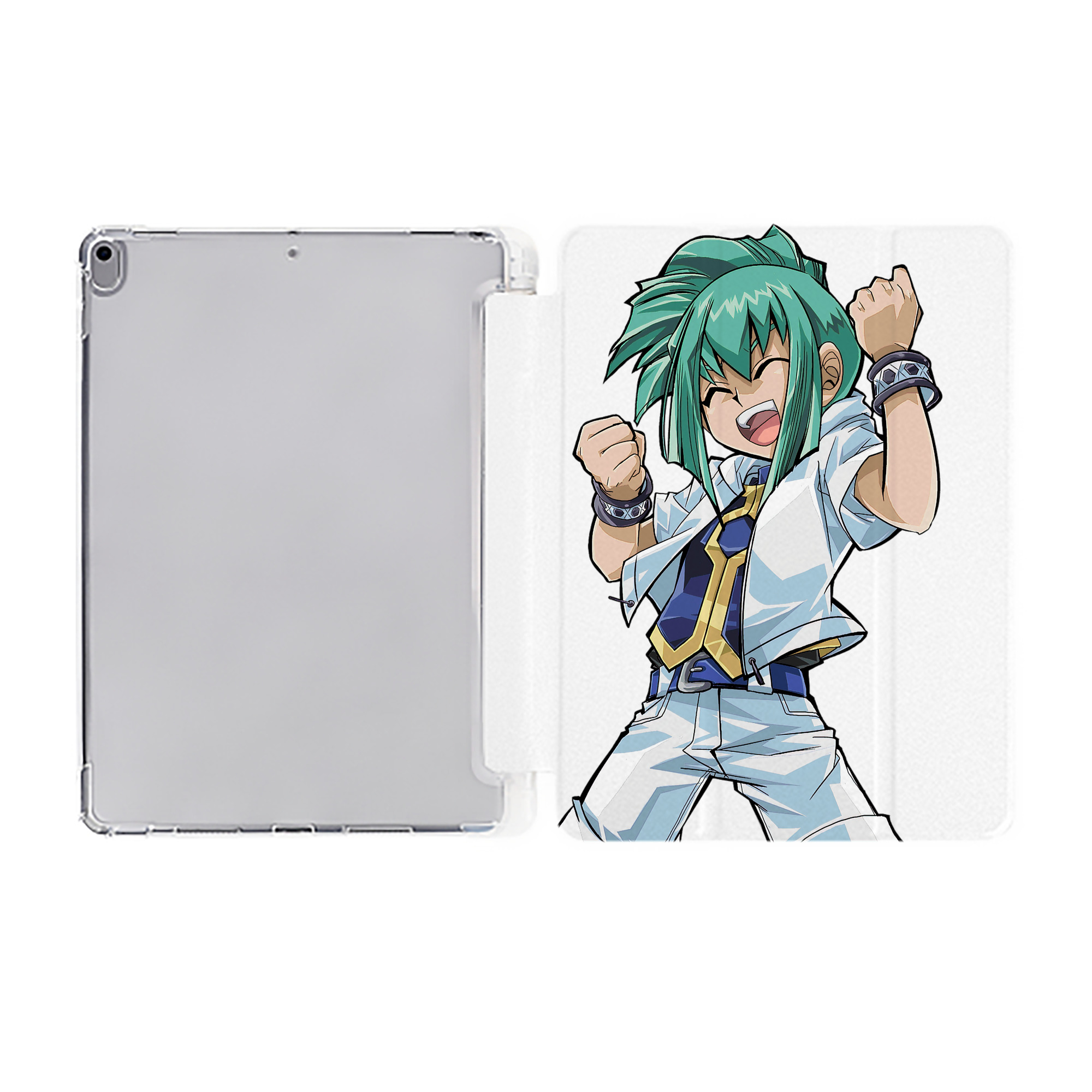 （画像用） 遊☆戯☆王 Yu-Gi-Oh! IPad ケース ペン収納付き 三つ折りスタンド PUレザー×シリコン 対応機種9.5/10.5/10.9インチ